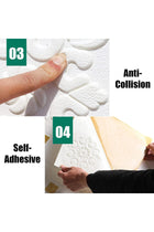 10 x 3D Brick Wall Stickers White 70 x 70 cm Modern Waterproof PE Foam Self-Adhesive Wallpaper Panels for Living Room Kitchen Home Bedroom TV Wall Decoration