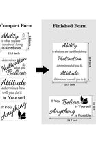 Stickers 2 Sheets Wall Quotes Stickers Ability Motivation Attitude Inspirational Home Decals Decor for Office School Classroom Teen Dorm Room