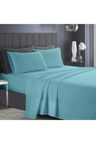 King Bed Sheet Set Light Blue – 4 Piece Bedding Set, 270 × 260 cm