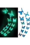 12Pcs Butterfly Decals Glow, in The Dark 3D Butterfly Stickers, Ceiling Wall Decor Adhesive Butterflies, for Kids Bedroom Nursery Living Room Luminous, Create a Realistic Butterfly Home Garden