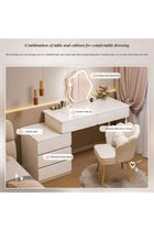 CityRiya-Long Bedroom Dresser Table, Dressing Table, 100cm Makeup Table with 5 Drawers and Shelf, Vanity Table, Modern Vanity Desk, White Bedroom Bedside Table for Girls Women