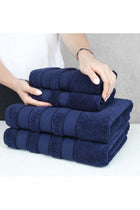 Safi Plus 6-Piece Towel Set 100% Turkish Genuine Cotton Super Soft & Absorbent Luxury Hotel Quality 600 GSM Cotton Bathroom Towels, 2 Bath Towels, 2 Hand Towels, 2 Washcloths, Navy Blue