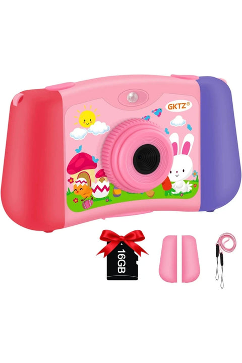 GKTZ Kids Music Player Toddler Digital Video Camera, Kids Camera for 3 4 5 6 7 8 Year Old (YD06-P)
