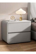 Modern High Gloss Nightstand Right Side Bedside Table with 2 Storage Drawers Solid Wood Bedside End Table 45 x 40 x 45 cm (Fully Assembled)