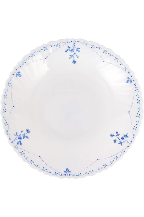 8.5" Opalware Soup Plate- RF12216 White Plate with Elegant Floral Print Dishwasher and Microwave Safe, Perfect for Soups