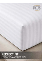 1-Piece Microfiber Fitted Sheet Striped, White, Double (120x 200 cm)