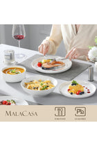 24-Piece Modern Porcelain Dinnerware Set for 6, White, Series LUNA