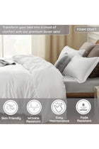 FOAM CRAFT® 3-Piece Duvet Cover Set Hotel Quality - Wrinkle Free & Washable 100% Cotton