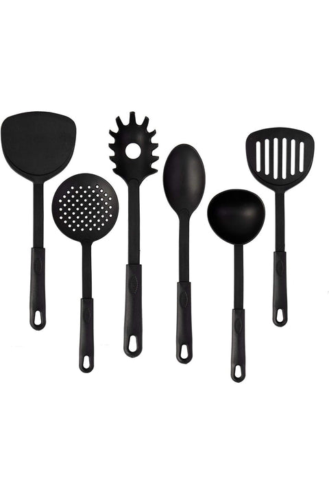Nylon Cooking Utensils, 6 PCS - Non Stick Non Scratch Cooking & Serving Spoon Set