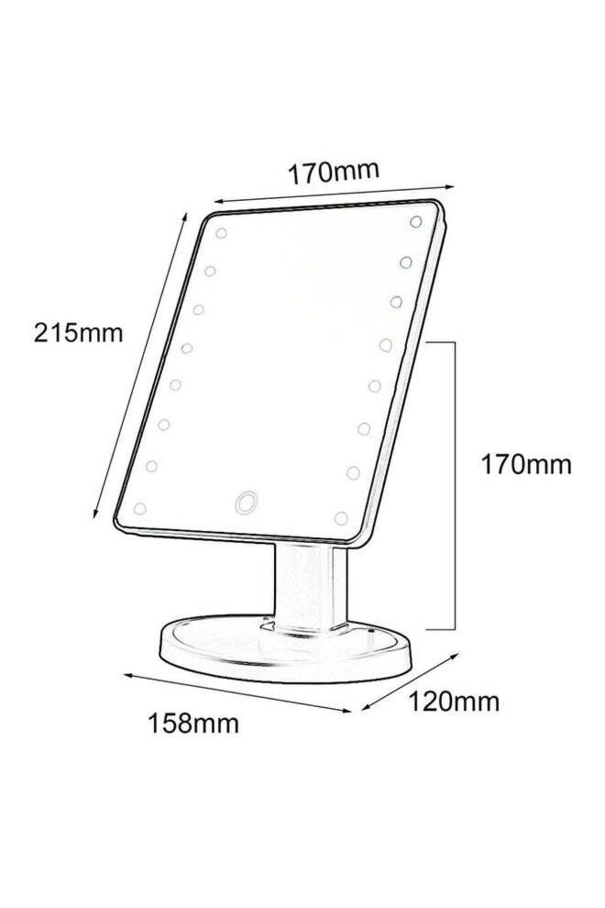 22 LED 360 Degree Rotation Tabletop Cosmetic Mirror White
