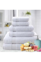 Safi Plus Towel Set Luxury Hotel Quality 500 GSM Genuine Combed Cotton, Super Soft & Absorbent Family Bath Towels 6 Piece Set - 2 Bath Towels, 2 Hand Towels, 2 Washcloths - Bright White