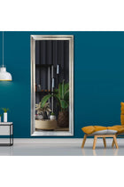 Marketplace Full Length Mirror 174 × 74 cm – Large Rectangle Wall Mounted or Leaning Floor Dressing Mirror with Silver PVC Frame, Full Body Mirror for Bedroom, Hallway, Closet & Living Room