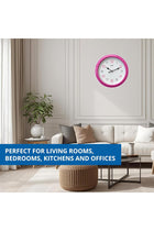 Abstract Plastic Round Analog Wall Clock (20.5 Cm X 20.5 Cm X 3.5 Cm, Pink)