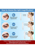 10 X Magnifying Mirror With Light, 3 Colour Modes, Dimming, 15 Cm, Illuminated, Suction Cups, Travel Mirror, High Magnification Makeup