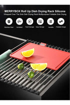 2pcs Large Roll Up Dish Drying Rack, Multipurpose Stainless Steel Kitchen Drainer Rack Over Sink