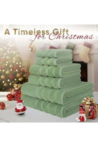 Safi Plus Towel Set Luxury Hotel Quality 600 GSM Genuine Combed Cotton, Super Soft & Absorbent Family Bath Towels 6 Piece Set - 2 Bath Towels, 2 Hand Towels, 2 Washcloths - Sage Green