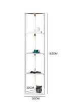 Living Room Bedroom Study Room Decoration LED Bookshelf Lamp, Movable 4-Tier Floor Lamp with Storage Rack with Remote Control 11W