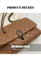 ZORIA Women's Quilted Crossbody Bag, PU Leather Adjustable Chain Shoulder Purse & Evening Handbag - Brown