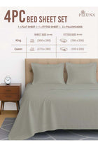 Pure Combed Cotton Bed Sheet Set Queen Size Silver, 400 Thread Count Cozy Luxury 100% Long Staple Cotton