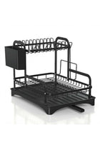2-Tier Dish Drying Rack with No Water Buildup Drainboard, Keeps Counter Dry, Large Capacity Rustproof Dish Drainer for Kitchen Countertop with Utensil Holder