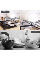 Compact Dish Drying Rack 2 Tier Dish Racks for Kitchen