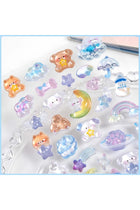 6 Sheets Fantastic 3D Floating Stickers - Kids Cartoon World Adventure, Mini Penguin, Whale, Rabbit, Elephant, and Fruit Themed DIY Stickers for Kids, Party Supplies, Reward for Boys Girls