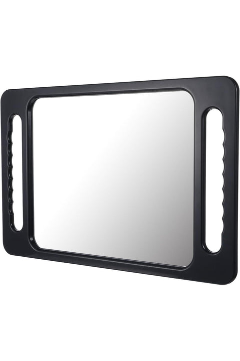 Handheld Mirror with Dual Handles, Shatterproof, Lightweight, Drop-Resistant Rectangular Salon Mirror for Beauty Salons, Barbershops, Hair Stylists, Makeup Artists, 40 x 25 cm