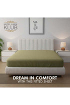 1-Piece Microfiber Fitted Sheet Striped,Color: Olive, Super King (200 x 200 cm), Design Soft Fabric Deep Pocket Elastic Edge Bed Linen