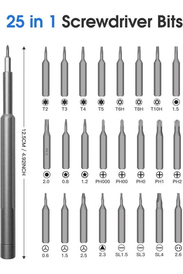 Anspect Precision Screwdriver Set, 25 in 1 Mini Screwdriver, Magnetic Driver Bits Set, S2 Alloy Steel Pocket Manual Screwdriver Tool Set, Repair Tool Kit