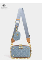 2PCS Luxury Women Handbag Elegant Ladies Bag Shoulder and Crossbody Tote with Golden Chain Double Zipper Chic Design and Matching Mini Purse