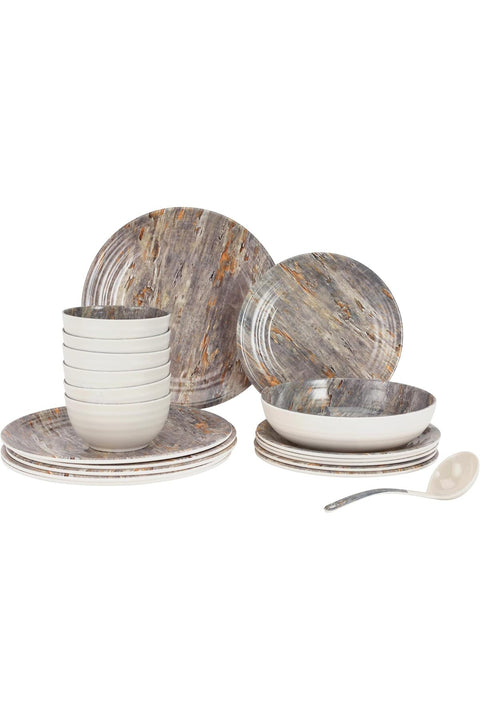 20pcs Melamineware Dinner Set RF12513 Includes Dinner and Side Plates, Serving and Rice Bowls and Ladle