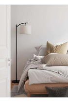 Modern Retro Warm LED Floor Lamp With White Light, 3 Colors Adjustable, Standing Hanging Linen Light