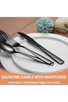 20 Pcs Black Silverware Set, Food-Grade Stainless Steel Flatware Set for 4, Square Cutlery Set