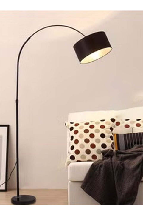 Dimmable Floor Lamp, Nordic Style Lamp with Dimmer, Black Standing Adjustable Hanging Shade, Over Couch Reading Light, Modern Pole for Living Room Bedroom 30x34x184 cm