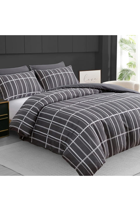 Pamposh Double Duvet Set - Premium Brushed Microfiber Double Duvet Cover - Ultrasoft Reversible