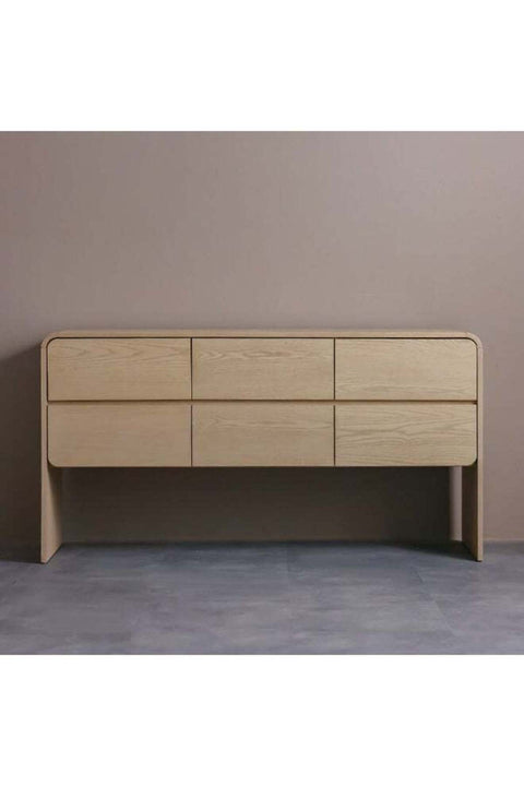 Cassie 6-Drawer Wide Dressing Cabinet - Natural/Ashwood - With 2-Year