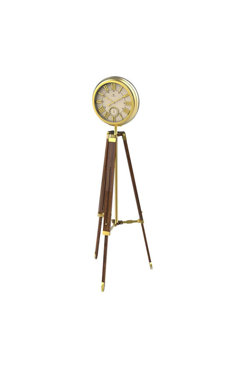 Solid Wood Frame Metal & Wooden Floor Standing Clock 6680G / Folding Antique Floor Standing Clock in Roman Number (135cm to 180cm)