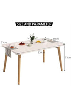 Modern Dining Table, Rectangle Wood Kitchen Table Coffee Desk with Solid Legs, Simple Breakfast Table Meeting Desk for Home Dining Room Living Room Office (Rectangle, 120*60cm)