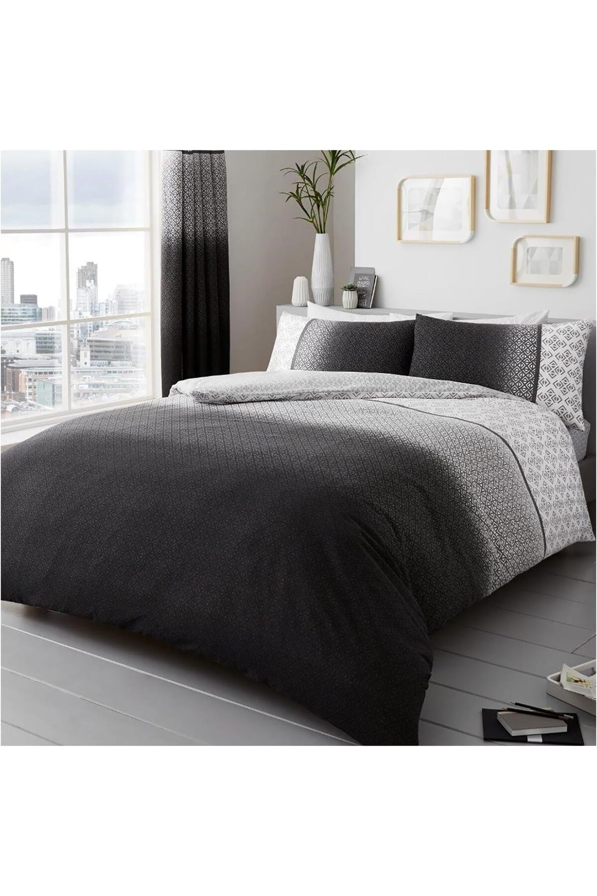 Double Duvet Cover Set (200cm x 200cm) - Polycotton Bedding Grey