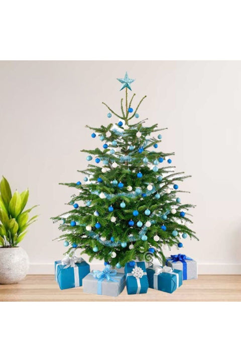Fresh Premium Christmas Tree with Silver Decorations 230cm