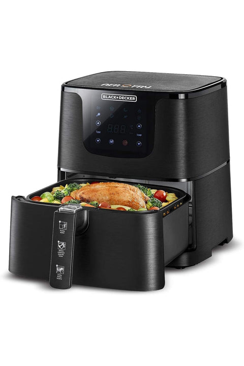 BLACK+DECKER Air Fryer 7 Preset Programs Digital Control Panel 1700W 5.8L Black AF700-B5