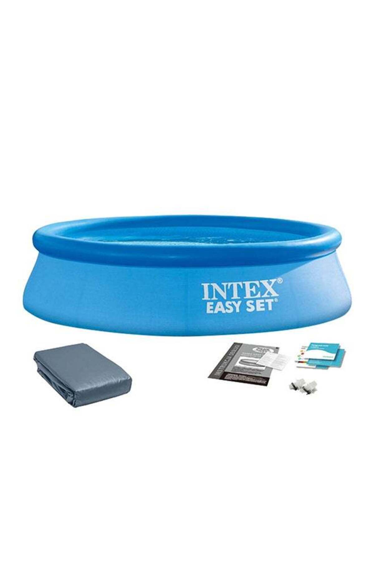 , Easy Set Inflatable Puncture Resistant Circular Above Ground Portable Outdoor Family Swimming Pool Blue, 8Ftx24 Inch
