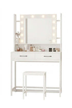 KLNAMAEAAN Makeup Vanity with Multiple Shelves and Drawers White