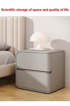 Modern High Gloss Nightstand Right Side Bedside Table with 2 Storage Drawers Solid Wood Bedside End Table 45 x 40 x 45 cm (Fully Assembled)