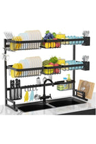 3 Layer Over The Sink Dish Drying Rack Organizer Black
