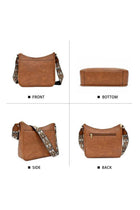 Women Shoulder Bag PU Large-Capacity Multi-Pocket Contrast Stitching Crossbody Satchel