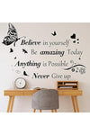 Inspirational Wall Stickers, Quotes Letter Wall Art Stickers, Motivational Removable Wall Decor, Positive Word Butterfly Decals, Peel and Stick, Removable Stickers, for Bedroom Living Room Office