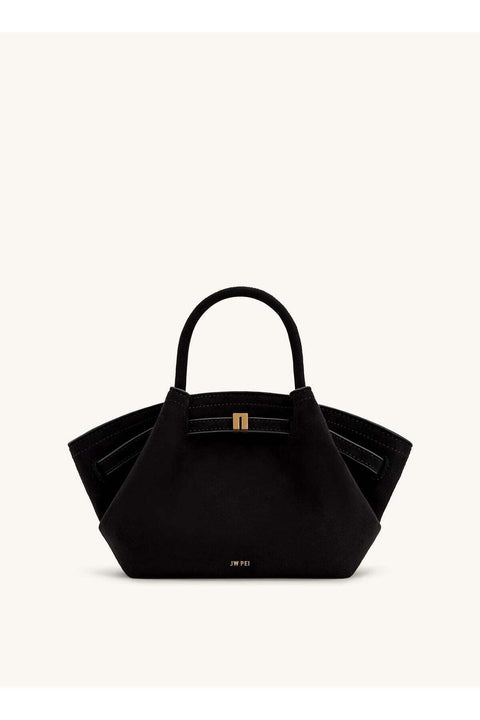 Hana Mini Faux Suede Tote Bag - Black