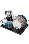 FALAHOM Dish Drying Rack with Drainboard, Stainless Steel Multifunctional Dish Drying Rack Used Over Sink, in Sink & on Countertop, Rustproof Kitchen Dish Drying Rack with Removable Cutlery Holder