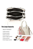 Women PU Large‑Capacity Multi‑Pocket Shoulder Bag Crossbody Bag Satchel Bag Tote Handbag